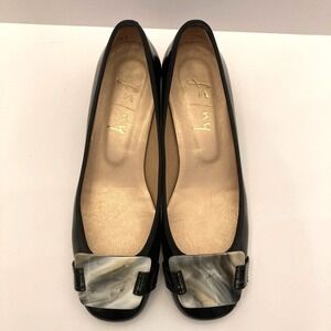 French Sole FS/NY Jolie Black Patent Leather Ballet Flat Womens 7.5 B Spain Shoe